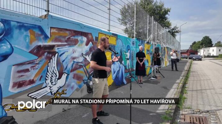 Mural na Městském fotbalovém areálu připomíná 70 let Havířova