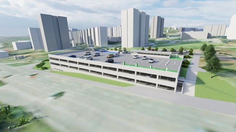 Nedaleko kampusu v Brně vzniká parkovací dům s 300 místy, zklidní situaci v hustě zastavěném sídlišti